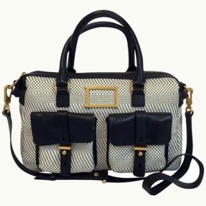 MARC by Marc Jacobs Werdie Weavy White and Black Satchel Bag RARE!